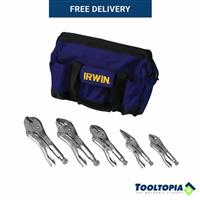 Irwin Vise-Grip 5-Piece Jaw Locking Piller Cutter Pliers Set in Bag VGP2077704