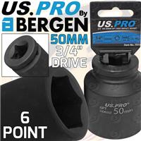 US PRO 50mm 3/4 Dr DEEP IMPACT SOCKET 6 Point HEX Long Reach IMPACT SOCKET HD
