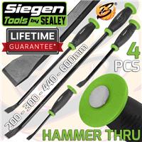SIEGEN Pry Bar Set With Protective Handle Guard HEAVY DUTY JEMMY CROW PRY BARS