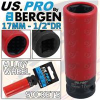 US PRO 17mm Deep Impact Socket Alloy Wheel Socket 1/2 Drive 79mm Long 3758