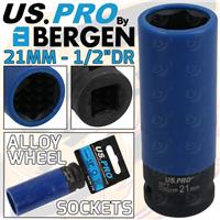 US PRO 21mm Deep Impact Socket Alloy Wheel Socket 1/2 Drive 79mm Long 3760