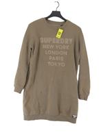 Superdry Women's Jumper UK 12 Green Cotton with Polyester Pullover