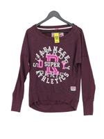 Superdry Women's Jumper S Purple Cotton with Polyester Pullover