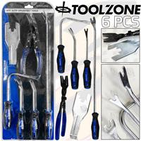 Door Panel & Trim Removal Tool 6 Piece Upholstery Interior Trim Clip Plier Tool