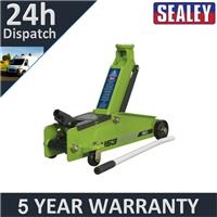 Sealey Heavy-Duty Long Reach Trolley Jack 3 Tonne Green 1153CXHV