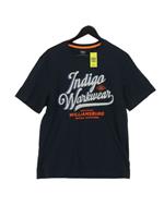 Next Men's T-Shirt M Blue Graphic 100% Cotton Basic