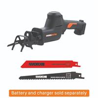 WORX Powershare Cordless Recip Pruning Saw 20V 26mm WG893E.9 - Tool Only