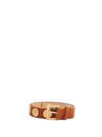 Karen Millen Women's Belt S Brown Polkadot Leather with Other Basic Belt