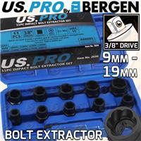US PRO Bolt Nut Extractor Set, Damaged Heads Studs Twist Sockets Remover Sockets