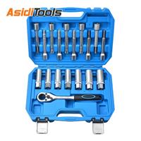 Universal 18pcs Shock Absorber Strut Dome Bearing Tool Socket Wrench Nut Set