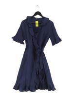 Great Plains Wrap Midi Dress M in Blue