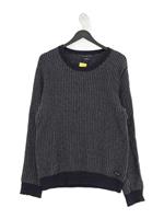 Gant Men's Jumper M Blue Cotton with Animal Fur, Polyamide, Wool Pullover