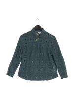 Hoss Women's Top UK 12 Green Cotton with Polyamide Basic