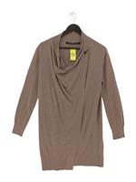 AllSaints Women's Cardigan UK 8 Brown 100% Other Round Neck Cardigan