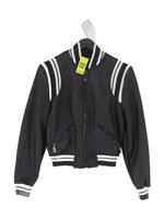 Guess Women's Jacket UK 4 Black Geometric Polyester with Elastane Bomber Jacket