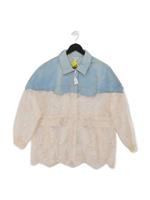 Jovonna London Women's Jacket M Blue Floral Cotton with Polyester Bomber Jacket