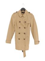 Jaeger Women's Coat UK 8 Tan Cotton with Polyester, Viscose Overcoat