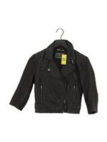 DKNY Women's Jacket XS Black Leather with Cotton Motorcycle Jacket