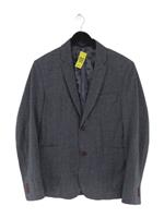 Ted Baker Men's Blazer Chest: 38 in Blue Cotton with Polyester Overcoat