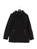 DKNY Women's Coat M Black Polyester with Acrylic, Nylon Overcoat