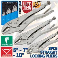 Locking Pliers Mole Grips Adjustable Wrench Vice Grips Pliers Straight Jaws 3pcs