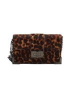 The Kooples Women's Bag Brown Animal Print Other with Cotton Shoulder Bag
