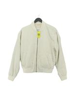 Hollister Women's Jacket S Cream 100% Polyester Bomber Jacket