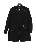 Zara Women's Coat L Black 100% Other Overcoat