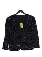 Gestuz Women's Jacket M Blue Nylon with Polyester, Elastane Bomber Jacket