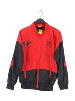 Adidas Men's Jacket S Red Nylon with Cotton, Polyamide, Polyester Windbreaker