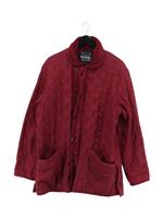 Barbour Men's Coat M Red Nylon with Polyester Quilted