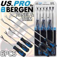 US PRO Door Panel & Trim Removal Tool 6 Piece Interior Trim Clip Tool Kit