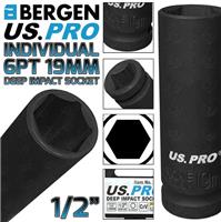 US PRO Deep Impact Socket 19mm 1/2" Drive 19mm 6 Point