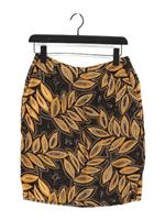 Karen Millen Women's Mini Skirt UK 12 Black Floral Linen with Viscose Short Mini