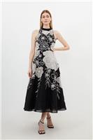 Karen Millen A-Line Maxi Dress UK8 in Black RRP &pound;369
