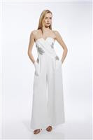 Karen Millen Women's Jumpsuit UK 8 White Viscose