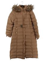Karen Millen Women's Coat UK 14 Tan Polyester with Acrylic Puffer Jacket