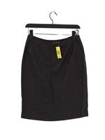 Karen Millen Women's Midi Skirt UK 10 Black Linen with Viscose Straight & Pencil