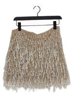Karen Millen Women's Mini Skirt UK 12 Tan Polyester with Other Short Mini