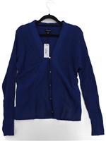 Karen Millen Women's Cardigan L Blue Polyamide with Viscose V-Neck Cardigan