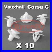 VAUXHALL CORSA C WHEEL ARCH TRIM CLIPS WHITE PLASTIC FASTENERS FRONT 9114743 X10