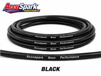 8mm Black Silicone Genuine AccuSpark Ignition HT lead / wire. Price per meter