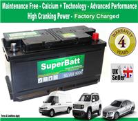 AUDI, BMW, CHRYSLER, FORD, JAGUAR, JEEP, LAND ROVER Car Battery -SuperBatt 019