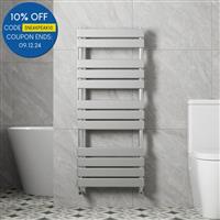 Bathroom 1200x500mm Heated Towel Rail Radiator Central Heating Flat Panel Chrome