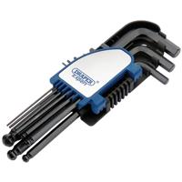 Draper 1x Expert 9 Piece Metric Hexagon and Ball End Hexagon Key Set Work Tool