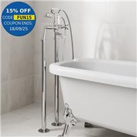 Traditional Freestanding Bath Shower Mixer Tap Crosshead Handle Chrome Bathroom