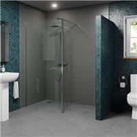 Modern 800mm Walk In Wet Room Shower Screen Return Panel Easy Clean 8mm Glass