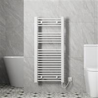 Bathroom White Electric Ladder Flat Towel Rail Radiator 1100mm x 500mm 250W