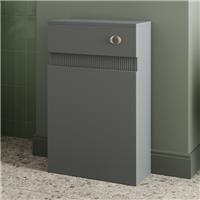 Bathroom Back To Wall BTW Toilet Concealed Cistern Unit Matt Grey Fluted