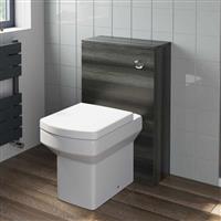 500mm Bathroom Toilet BTW Furniture Unit Square Pan S/Close Seat Charcoal Grey